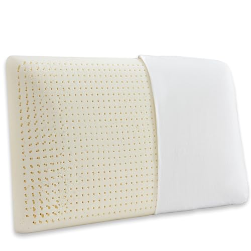 Standard Mid Loft Talalay Latex Pillow - Medium Soft Support for Back & Side Sleepers