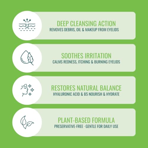 Tea Tree Eyelid Gel Cleanser 3 Pack - Gentle Daily Plant-Based Eyelash & Eyelid Care