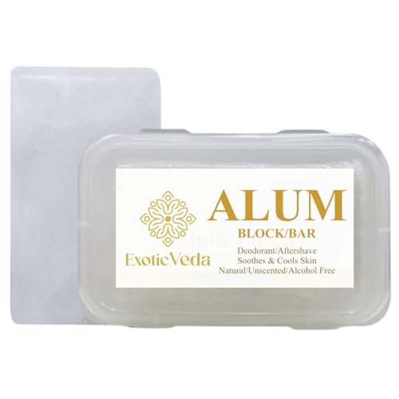 100% Pure Alum Block ? Potassium Alum Crystal Stone | Natural, Unscented Deodorant & Aftershave | Soothes Razor Burn, Stops Bleeding, Non-Staining, Alcohol-Free