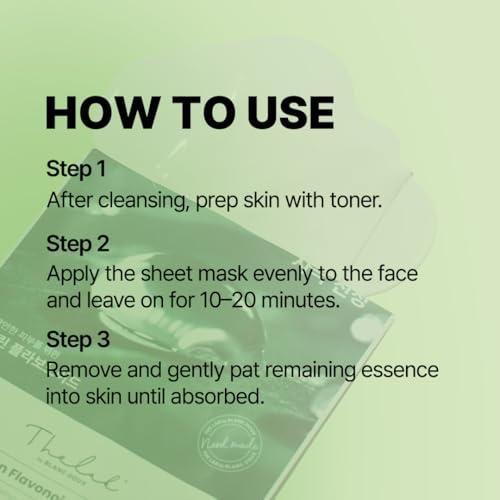 Green Flavonoid Soothing Sheet Mask - Vegan Biodegradable Hydrating Facial for Sensitive Skin