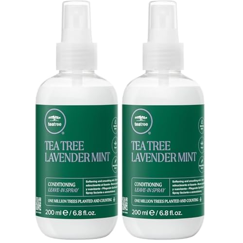 Tea Tree Lavender Mint Conditioning Leave-In Spray,Lightweight Leave-In Conditioner,Softens + Smooths,For Coarse + Dry Hair,6.8 fl. oz.,(Pack of 2)