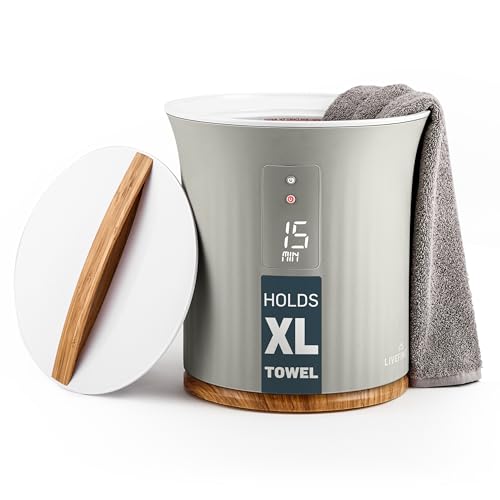 Live Fine Grey Towel Warmer Bucket Style Heater with LED Display & Adjustable Timer