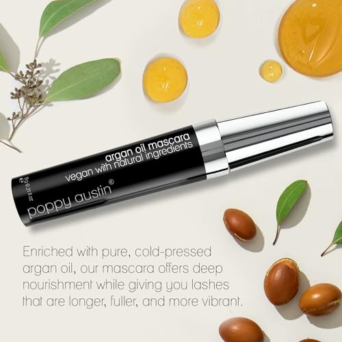 Poppy Austin Mascara 9g - Lash Mascara - Organic, Paraben-Free, Vegan, Cruelty-Free, Hypoallergenic - Lengthening & Volumizing with Argan Oil, Natural - Blue