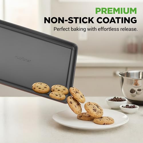 Nonstick Stackable Bakeware Set Brown 8-Piece Oven Safe Baking Tray