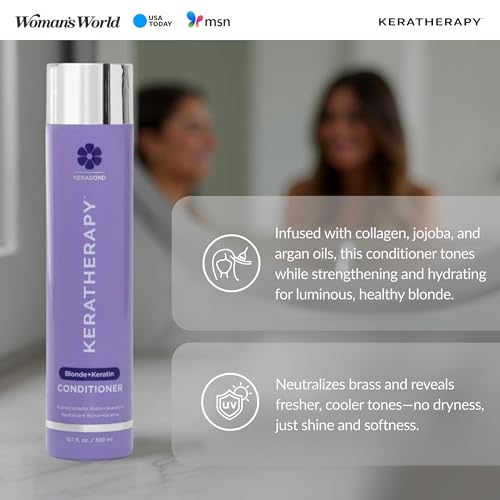 Keratherapy Totally Blonde Violet Toning Conditioner, 10.1 fl oz – Purple Color-Treated Hair Conditioner