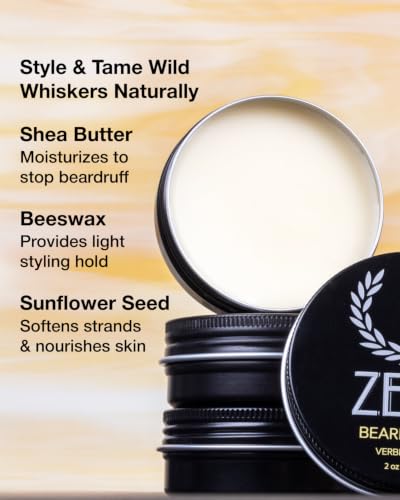 Vanilla Rum Beard Balm Leave-In Conditioner for Men - Hydrating & Taming, 2 Ounce