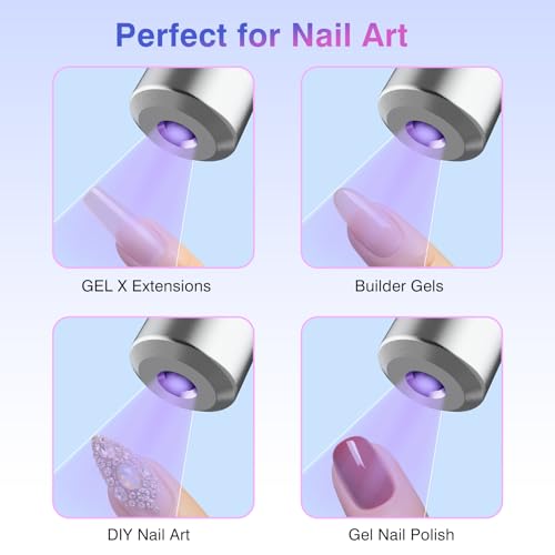 Cordless UV LED Nail Lamp for Gel Nails - Silver, Rechargeable, 4.7W