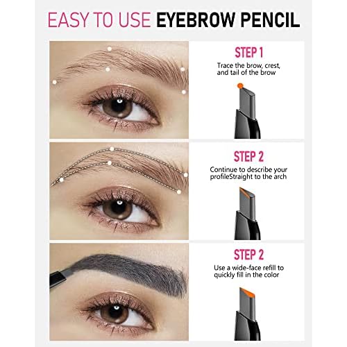 Grey Eyebrow Pencil for Older Women, Waterproof, Eyebrow Pen for Gray Hair