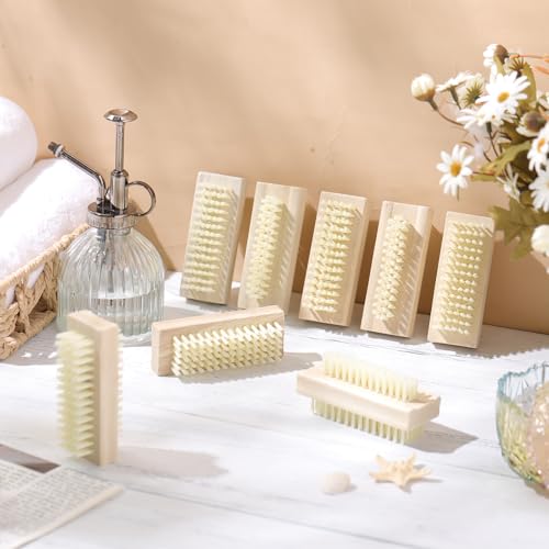 24 Pack Wooden Two-Sided Nail Brush for Deep Cleaning - Fingernails & Feet