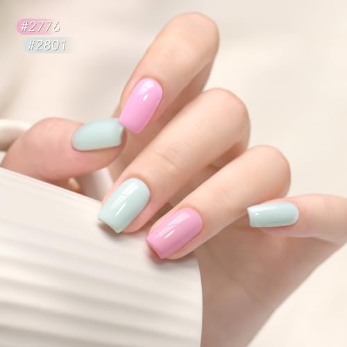 GAOY 23-Piece Gel Nail Polish Kit Pastel Macaron Colors with Top & Base Coats