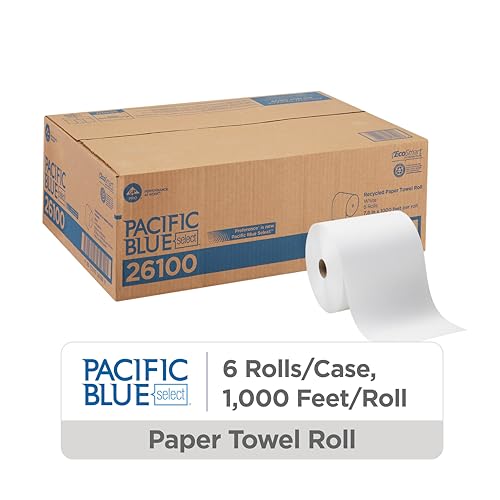 Recycled Paper Towels 7.875 Inch Roll - 6 Rolls, 1000 Feet Each, White