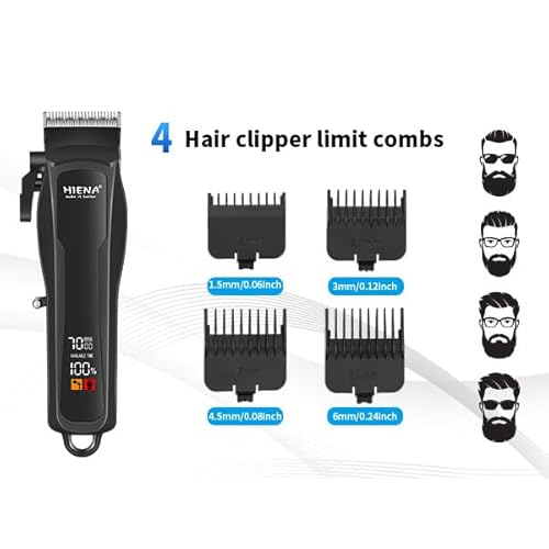 HIENA PRO Professional Hair Clipper Set for Men, Cordless Barber Clippers Set and Trimmer Kit, USB Rechargeable Electric Beard Trimmer Foil Shaver & Men's Facial Grooming Tool Kit, Gifts for Men