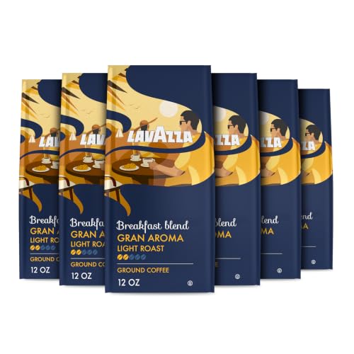 Lavazza Costiera Gran Aroma Ground Coffee 12oz Pack of 6 - Light Roast, Arabica, Drip Brew