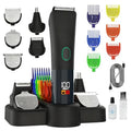 Electric Beard Trimmer for Men Upgraded 5 IN 1 Cordless Hair Clipper and Shaver Kit with Adjustable Grooming Attachments for Mustache Body Nose Hair, Rechargeable Hair Clippers with Sideburn Trimmer