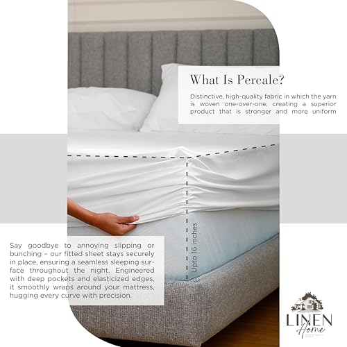 White King Sheet Set - 2-Piece Percale Cotton Bed Sheets with Deep Pockets - Cooling & Breathable Hotel Quality - Variation 01