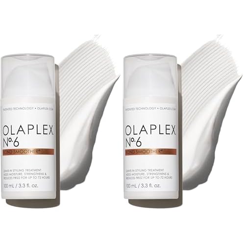 Olaplex N¨¬. 6 Bond Smoother: Leave-In Styling Treatment | Smooths,Conditions,& Strengthens | Frizz Control for Up to 72 Hours-| For Coily,Curly,Straight,and Wavy,100 mL / 3.3 Fl Oz,(Pack of 2)