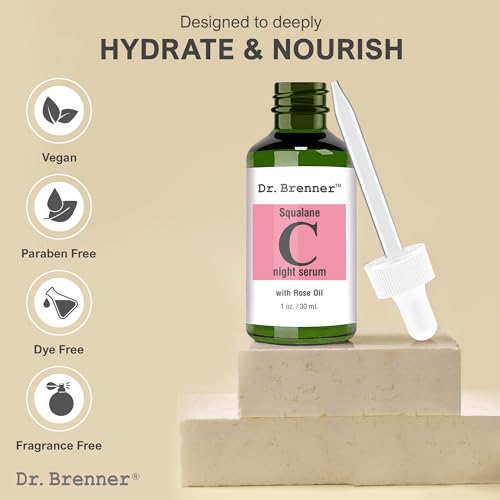Vitamin C Serum Night Oil with Squalane & Rose Oil for Brightening & Firming Skin