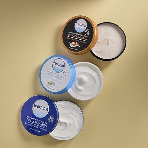 Organic Argan Oil Multipurpose Body & Face Cream - for Exceptional 24-Hour Hydration by Leocrema