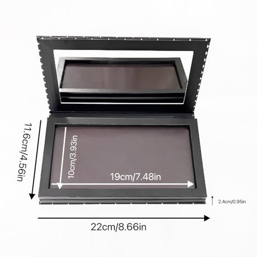 Double Layer Magnetic Eyeshadow Palette with Mirror and Silver Star Cover – Fits Standard & Deep Pans, 42 Slots