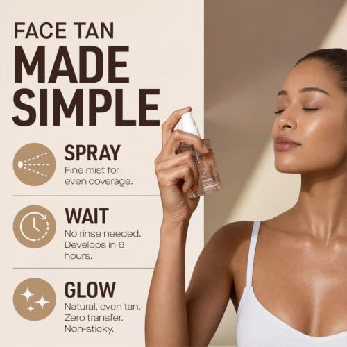 Nuda CloudMist Self Tanner Mist - Medium to Dark Skin, Hydrating & Clear