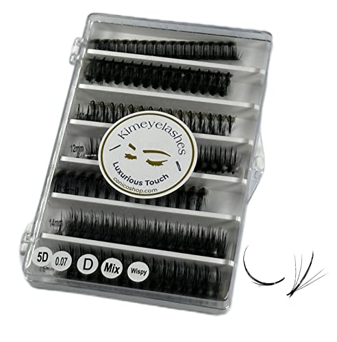 Kimeyelashes 5D 0.07 Curl C Premade Fan Eyelash Extensions - Mixed Lengths 10-16mm