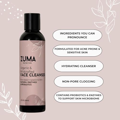 Organic Facial Cleanser with Guava Leaf and Pineapple - Gentle Skin Care, 118 mL