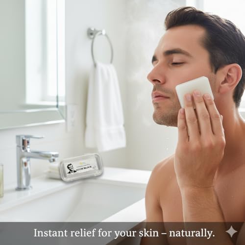 Herbs Botanica Alum Block for Shaving Soothing Aftershave Solution for Men ? Stops Bleeding from Nicks & Cuts ? Fitkari Alum Stone for Skin Care 3.5 oz Piedra de Alumbre by Herbs Botanica