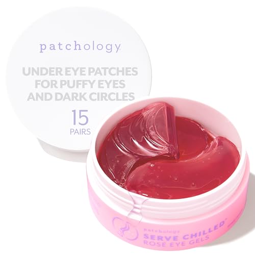 Hydrating Rosé Eye Patches for Puffy Eyes & Dark Circles - 15 Pairs