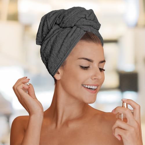 16x27 Pack of 24 Dark Grey Cotton Spa Towels - Highly Absorbent Hand & Gym Towels