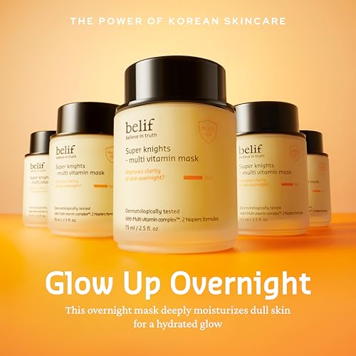 belif Overnight Skin Reset Duo - Aqua Bomb Sleeping Mask & Super Knights Multi Vitamin Mask with Niacinamide and Vitamin Complex for Intensive Hydration and Radiant Glow
