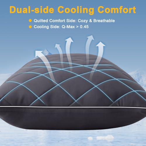 KISSKI Cooling Body Pillow for Adults Dark Gray Adjustable Memory Foam Long Pillow