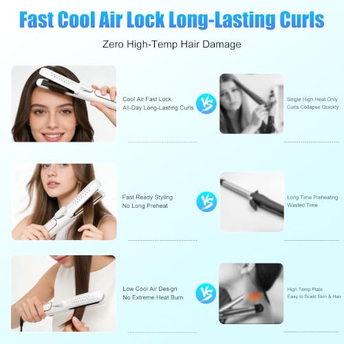 360° Airflow Hair Styler 2-in-1 Ceramic Curling Iron & Straightener