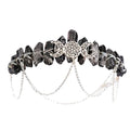 Crystal Quartz Tiara Headband for Women - Boho Goddess Crown Wedding Party