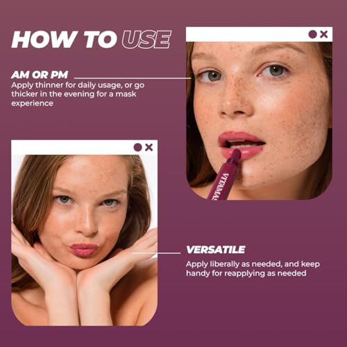 Vitamasques Lip Butter Balm - Berry Jam, Korean Lip Balm - Peptide Lip Treatment - Lips Balm Hydrating - Light Tinted Lips balm - Made in Korea - 0.33 fl.oz