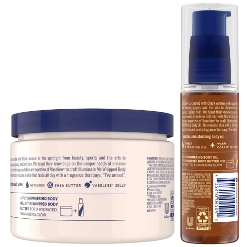Vaseline Illuminate Me Whipped Body Butter & Shimmer Body Oil Set