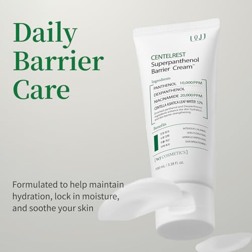 WJ Centelrest Superpanthenol Barrier Face Cream with Niacinamide & Centella, Hydrating Skin Support, 3.38 fl oz