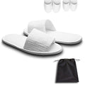 Large White Waffle Open Toe Slippers - 10 Pairs for Spa, Hotel, Travel, and Home - Washable Non-Slip Indoor Footwear Variation of THIS listing