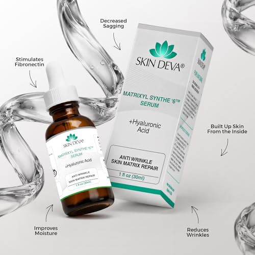 SKIN DEVA Matrixyl Synthe’6 & Hyaluronic Acid Anti-Aging Facial Serum 1 Fl Oz