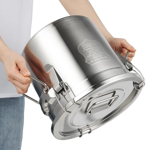 12L Stainless Steel Airtight Food Storage Canister for Kitchen Flour Rice Coffee Beans