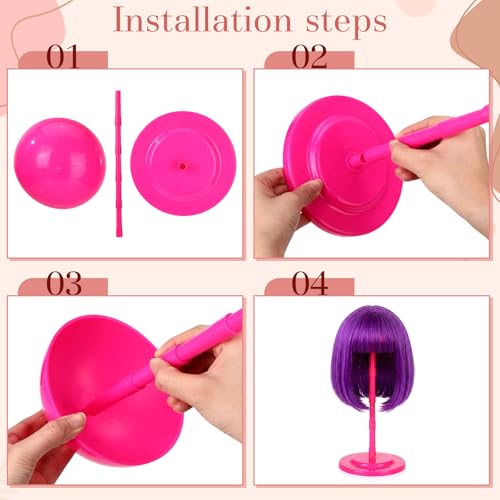Shimeyao Rose Red Adjustable Wig & Hat Stand 8 Pack - Tidy Organizers