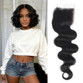 Remy 4x4 Lace Closure 10 Inch Human Hair Bundle Natural Black No Shedding