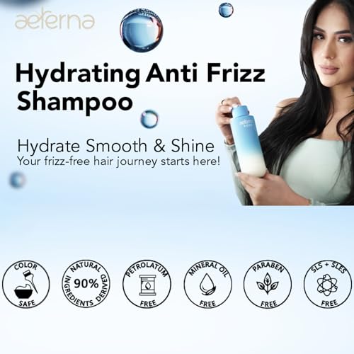 Aeterna AQUA Hydrating Anti-Frizz Shampoo - Color-Safe, Sulfate-Free, 250ml - AQUA SH