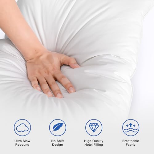 Queen Size Feather Pillow Set of 2 - Hotel Down Support & Softness