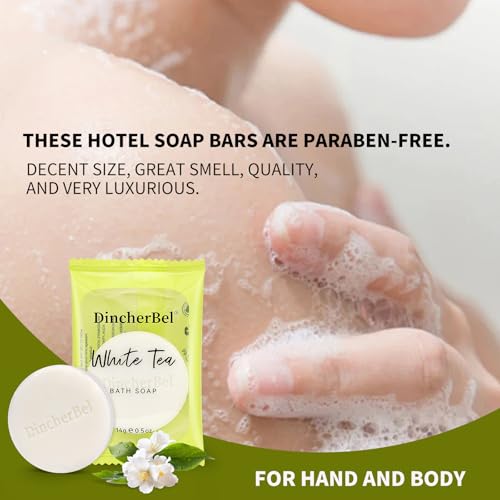 100 Pack Mini Round Disposable Travel Soap Bars - 0.5oz Individually Wrapped