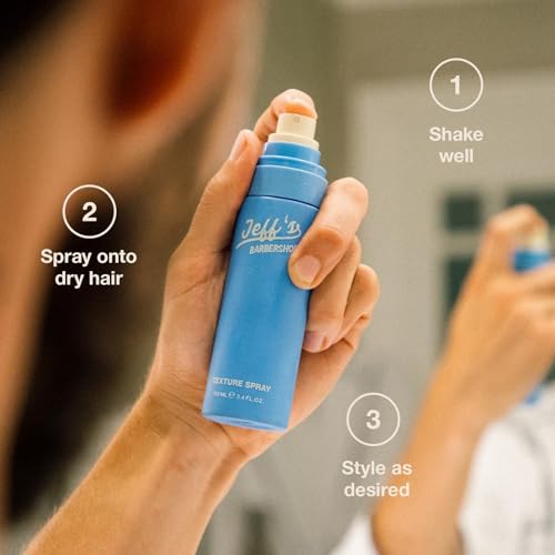 Jeff's Barbershop Sea Salt Texture Hair Spray 3.4 fl oz - Light Hold, Volumizing & Thickening for Men & Women, Clear Variant