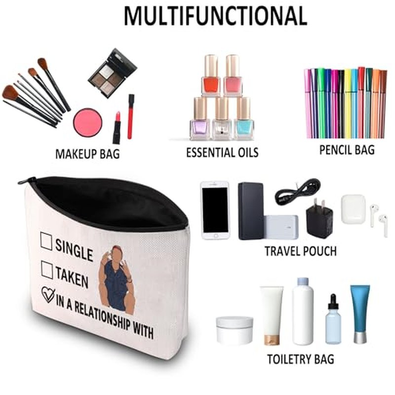 G2TUP TV Show Inspired Gift Blue Makeup Bag R P Fan Cosmetic Bag R P Merch (Blue White Bag)