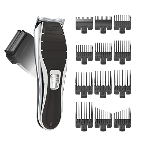 Cordless Hair Clipper and Shaver Kit with 12 Attachments - Lithium-Ion Rechargeable