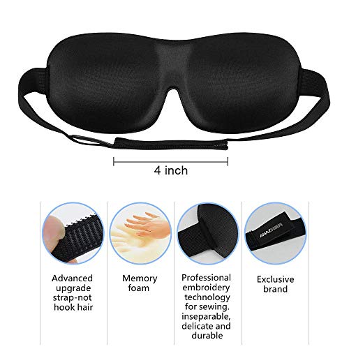 Sleep Mask Invisible Alar Deep Orbit 3D Eye Mask Ultra Lightweight & Comfortable Sleeping Mask for Travel, Nap Shift Works Black & Lavender