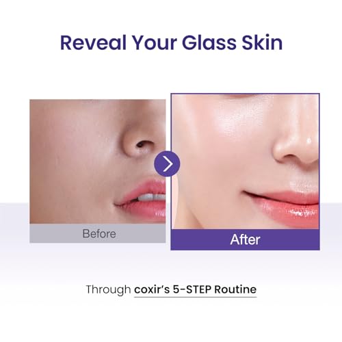 [New Years Gift Set] coxir K-Beauty Seoul Glow Set ? 5-Step Korean Skincare Routine with TXA & Black Rice ? Cleansing oil, Mask Cleanser, Ampoule, Balm & Moisturizer,korean skincare,Holiday Gift