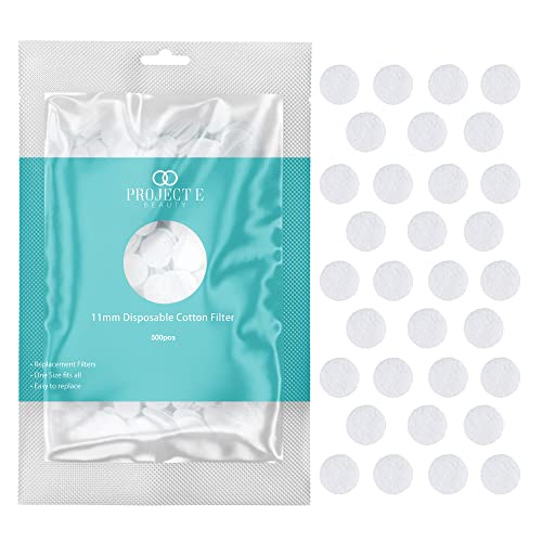 500pcs Cotton Filter Pads for Microdermabrasion Machines - 11mm Round Replacement Filters